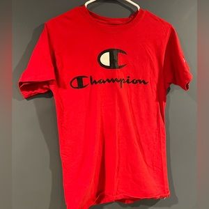 Red champion t shirt